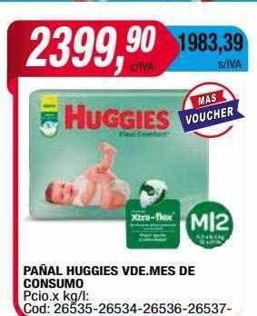 Maxiconsumo Pañal huggies vde. mes de consumo oferta