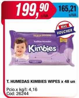 Maxiconsumo T. humedas kimbies wipes oferta