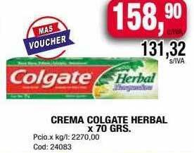 Maxiconsumo Crema colgate herbal oferta