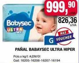 Maxiconsumo Pañal babysec ultra hiper oferta