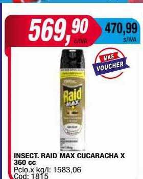 Maxiconsumo Insect. raid max cucaracha oferta