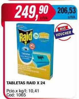 Maxiconsumo Tabletas raid oferta