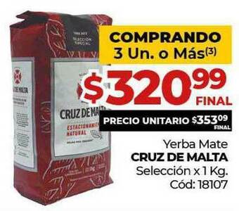 Diarco Cruz De Malta Yerba Mate Selección x 1kg oferta