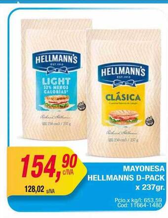 Maxiconsumo Mayonesa hellmanns d-pack oferta