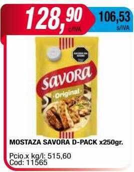 Maxiconsumo Mostaza savora d-pack oferta