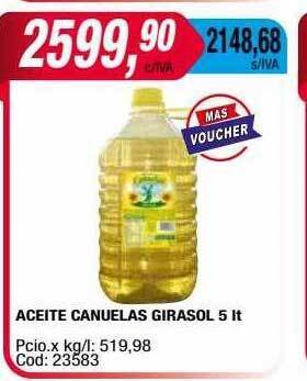 Maxiconsumo Aceite canuelas girasol oferta