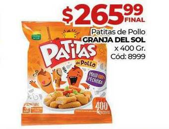 Diarco Patitas de Pollo Granja Del Sol x 400gr. oferta