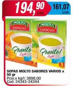 Maxiconsumo Sopas molto sabores varios oferta