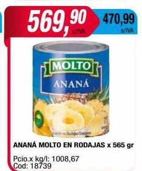 Maxiconsumo Ananá molto en rodajas oferta