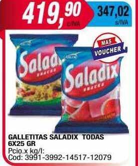 Maxiconsumo Galletitas saladix todas oferta