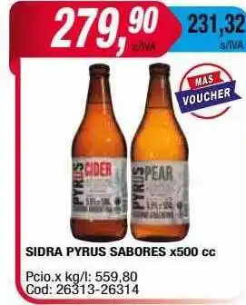 Maxiconsumo Sidra pyrus sabores oferta