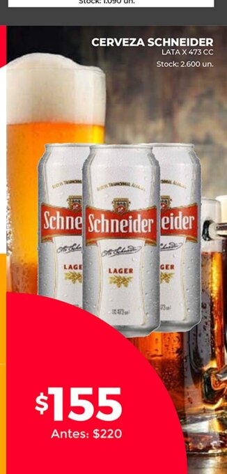 Supermercados Tadicor Cerveza Schneider oferta
