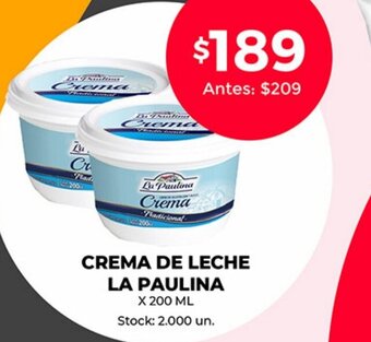 Supermercados Tadicor Crema De Leche La Paulina oferta