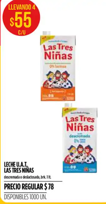 Supermercados Vea Las Tres Niñas Leche U.A.T 1 lt. oferta