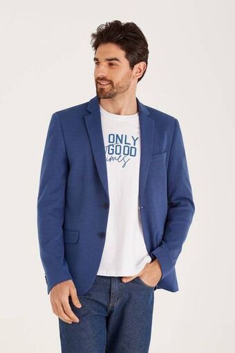 Macowens Saco a punto gris azul melange oferta