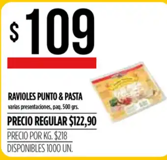 Supermercados Vea Ravioles Punto & Pasta 500 grs. oferta