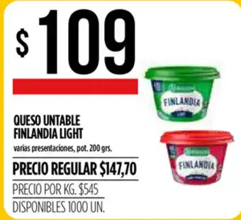 Supermercados Vea Finlandia Light Queso Untable 200 grs. oferta