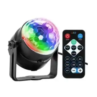 Frávega Bola boliche luz led giratorio 3w rgb control tbcin oferta