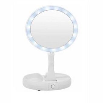 Frávega Espejo luz led maquillaje plegable aumento portátil daikon bmf005 oferta