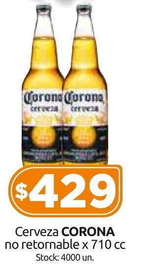 Cordiez Cerveza Corona no retornable x 710 cc. oferta
