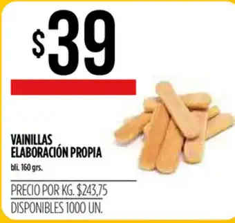 Supermercados Vea Vainillas Elaboración Propia 160 grs. oferta