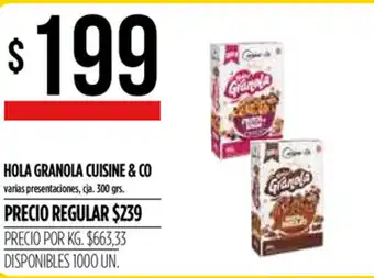 Supermercados Vea Cuisine & Co Hola Granola 300 grs oferta