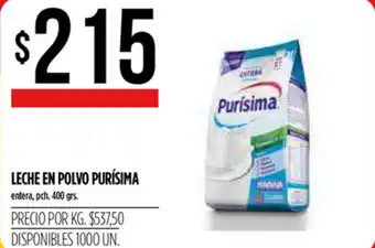 Supermercados Vea Purísima Leche En Polvo 400 grs oferta