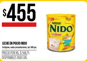 Supermercados Vea Nido Leche En Polvo 800 grs oferta