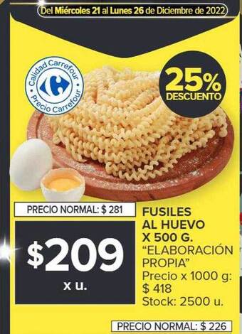 Carrefour Market Fusiles al huevo oferta