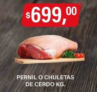 Supermercados Damesco Pernil o chuletas de cerdo kg oferta
