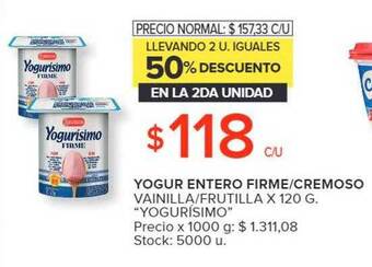 Carrefour Market Yogur entero firme cremoso oferta