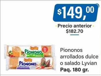 Supermercados Damesco Piononos arrollados dulce o salado lyvian oferta