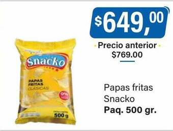 Supermercados Damesco Papas fritas snacko oferta