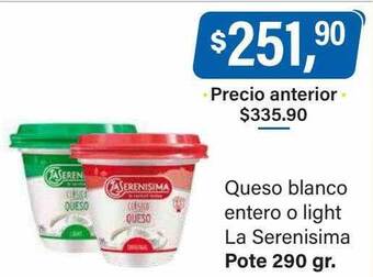 Supermercados Damesco Queso blanco entero o light la serenisima oferta