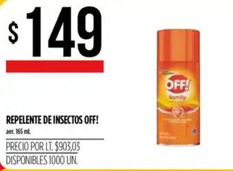 Supermercados Vea Off! Repelente De Insectos 165 ml oferta