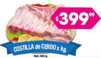 Cordiez Costilla de Cerdo x kg. oferta
