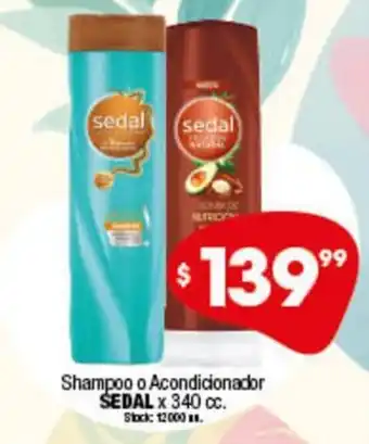 Cordiez Sedal Shampoo o Acondicionador 340 cc. oferta