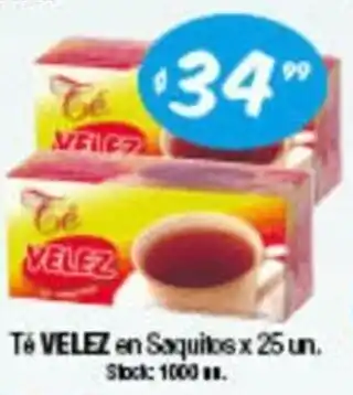 Cordiez Velez Té en Saquitos 25 un. oferta
