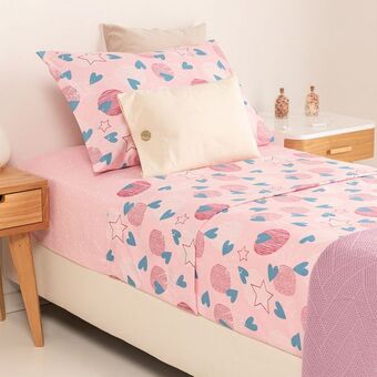 Arredo Juego de sábanas 1 plaza corazón estrella oferta