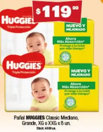 Cordiez Huggies Pañal Classic Mediano, Grande, XG o XXG 8 un. oferta
