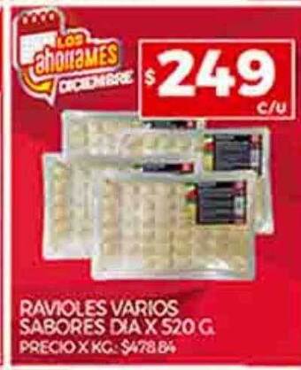 Supermercados DIA Ravioles varios sabores dia oferta