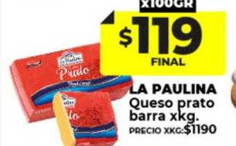 Supermayorista Vital La paulina queso prato barra oferta
