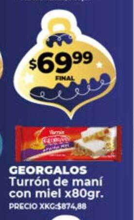 Supermayorista Vital Georgalos turrón de maní con miel oferta