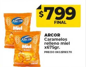 Supermayorista Vital Arcor caramelos relleno miel oferta