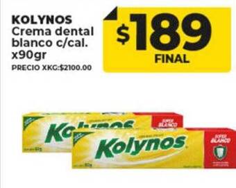 Supermayorista Vital Kolynos crema dental blanco c cal oferta