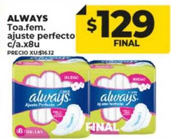Supermayorista Vital Always toa. fem. ajuste perfecto c a. oferta