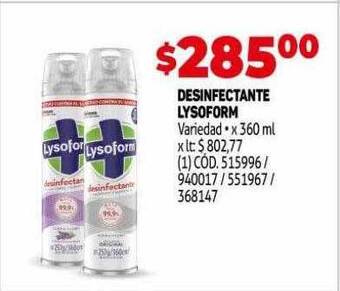 Makro Desinfectante lysoform oferta