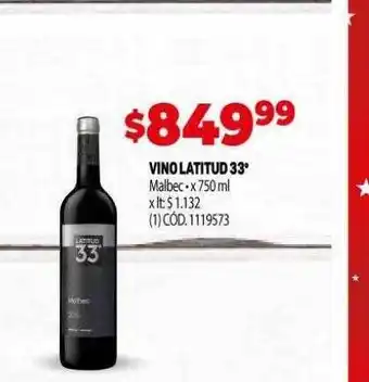 Makro Vino latitud 33° malbec oferta