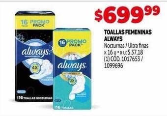 Makro Toallas femeninas always oferta