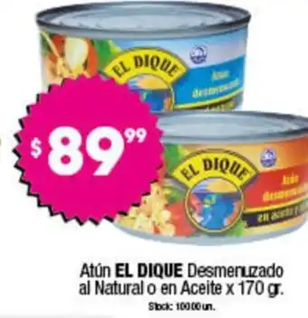 Cordiez El Dique Atún Desmenuzado al Natural o en Aceite x 170 gr. oferta